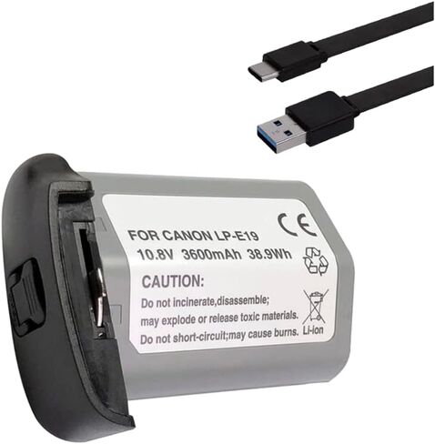 مجموعة التآزر الرقمية التآزر ، المتوافقة مع الكاميرا الرقمية Canon EOS R3 تتضمن: EM-USB-Typec-3B USB Cable ، SDLPE19 Battery in Saudi Arabia