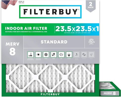 Filterbuy 17x20x1 Air Filter MERV 8 Dust Defense (2-Pack), Pleated HVAC AC Furnace Air Filters Replacement (Actual Size: 16.50 x 19.50 x 0.75 Inches) in Saudi Arabia