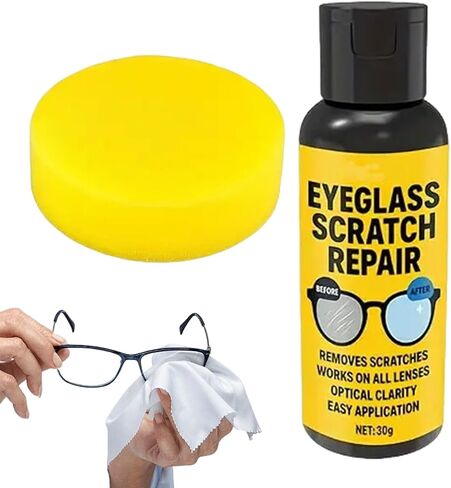 Scratch Remover for Eyeglasses, Glasses Scratch Repair, 30g Lens Cleaners Spray for Car Window Glass, Glasses, Watches, Screens, Improve Blur and Yellowing in Saudi Arabia