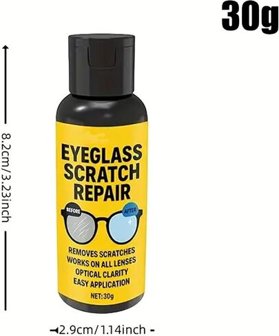 Scratch Remover for Eyeglasses, Glasses Scratch Repair, 30g Lens Cleaners Spray for Car Window Glass, Glasses, Watches, Screens, Improve Blur and Yellowing in Saudi Arabia