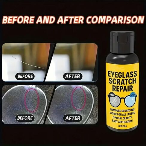 Scratch Remover for Eyeglasses, Glasses Scratch Repair, 30g Lens Cleaners Spray for Car Window Glass, Glasses, Watches, Screens, Improve Blur and Yellowing in Saudi Arabia