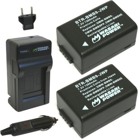 بطارية Wasabi Power (حزمة) وشاحن لـ Panasonic DMW-BMB9 ، DMW-BMB9E ، DMW-BMB9pp in Saudi Arabia