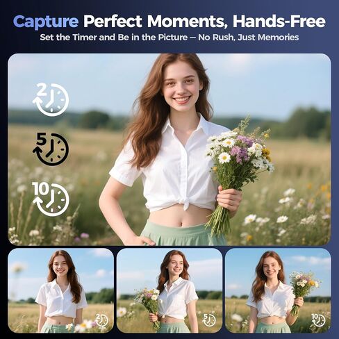 Digital Camera 4K for Photography - 64MP Cameras for Video - 180°Flip Screen Compact Cámara - 16X Zoom Photo Camera Gifts for Teens Ages 8-18 - Point and Shoot Digital Cameras for YouTube Vlogging in Saudi Arabia