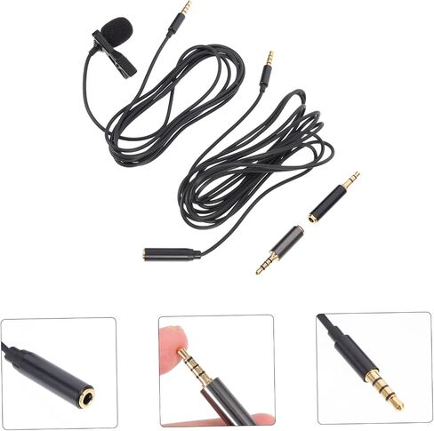طقم ميكروفون Toyandona 2sets للهاتف كاميرا كاميرا المحمول المحترفة ميكروفونات مقابلة مع محولات كابل التمديد معد in Saudi Arabia