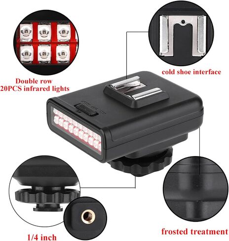 IR Light Vision Light ، مسافة 20 مترًا للتصوير ، USB محمول شحن الأشعة تحت الحمراء التصوير الفوتوغرافي ضوء الرؤية الليلية لكاميرا الفيديو in Saudi Arabia