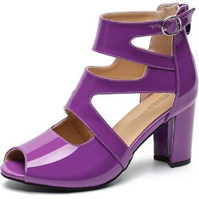 MAIERNISI JESSI Woman Gladiator Peep Toe Sandals Chunky Heels Hollow Out Zip Dress Sandals in Saudi Arabia