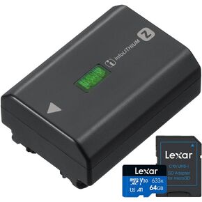 Sony NPFZ100 Z-Series Packable Buildable Build for A9 A7R III A7III Bundle مع بطاقة ذاكرة LEXAR 64GB 633x MicroSDXC UHS-I in Kuwait