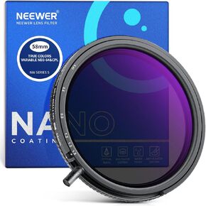 Neewer 58mm Colors True Colors متغير ND و CPL مع مضرب ، ND3-64 (1.5-6 توقف) ، 2 في 1 الكثافة المحايدة محدودة ومرشح CPL ، إطار الزجاج البصري/الألومنيوم متعدد المغلفة متعدد المغلفة in Kuwait