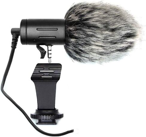 Phone Microphone Mini Portable 3.5mm Condenser Phone Video Camera Interview Microphone with Muff for in Saudi Arabia