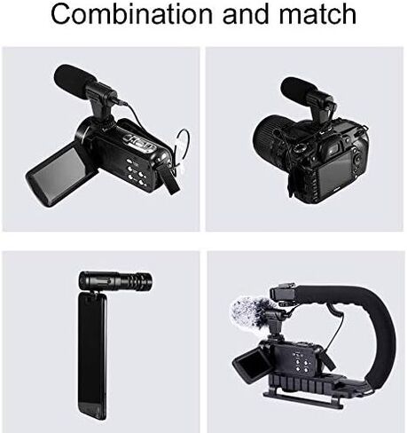 Phone Microphone Mini Portable 3.5mm Condenser Phone Video Camera Interview Microphone with Muff for in Saudi Arabia