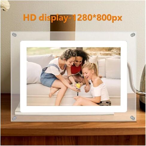 10.1 بوصة إطار الصور الرقمية أكريليك 1280 × 800 شاشة LCD مع البطارية ، ذاكرة 1G ، شحن النوع C ، عرض الفيديو والصورة ، إطار NFT in Saudi Arabia