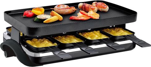 Raclette Grills TAMARIT Stainless Steel Raclette Grill Electric Grills Portable Indoor Korean BBQ Grill 1400W Cheese Grill with Non-stick Cooking Plate Cheese Pans Temperature Adjustable Keeping Warm in Kuwait