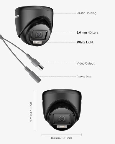 Annke 4 معبدة 1080 بكسل HD-TVI CCTV أدوات كاميرا مراقبة أمنية مع IP67 مقاومة للطقس ، رؤية ليلية اللون الذكية مع عدسة 3.6 مم in Kuwait