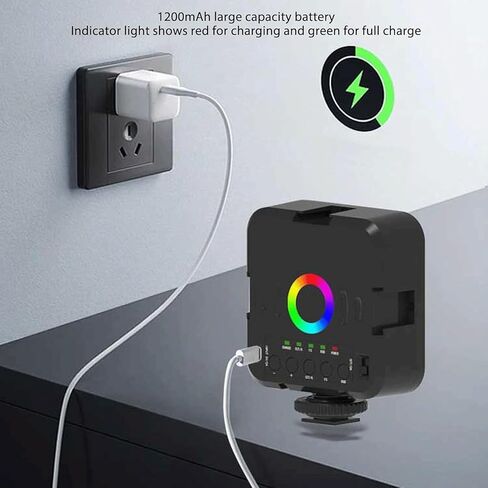 ملء ضوء الفيديو LED ضوء الجيب ملء ضوء الكاميرا ضوء RGB آثار الإضاءة المحيطة إضاءة لوحة صور محمولة للتصوير الفوتوغرافي كاميرا الفيديو in Kuwait
