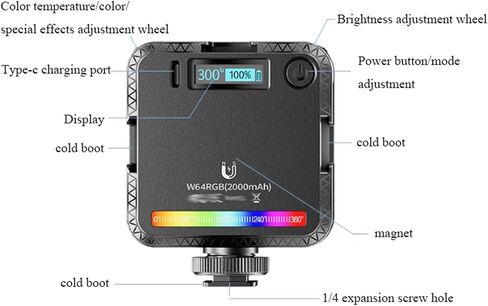 ملء مصباح الفيديو RGB RGB قابلة للضوء LED محمولة لوحة LED LED طقم إضاءة التصوير الفوتوغرافي للهاتف تصوير كاميرا الكمبيوتر المحمول in Kuwait