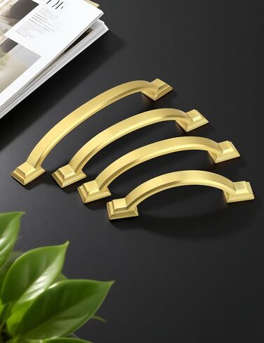 Mengico 10 Pack 3 Inch (76mm) سحب خزانة القوس الذهب - مقابض درج الزنك المطبخ والمطبخ ، أجهزة خزانة الطراز القديمة in Saudi Arabia