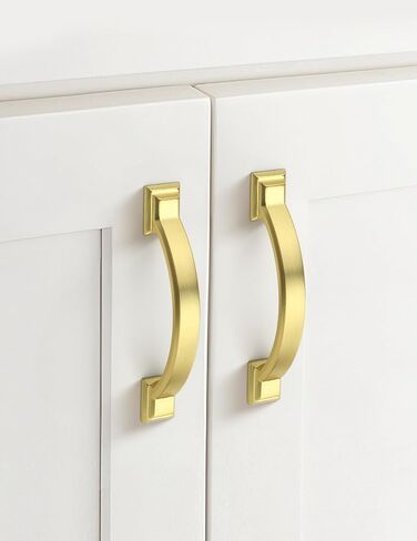 Mengico 10 Pack 3 Inch (76mm) سحب خزانة القوس الذهب - مقابض درج الزنك المطبخ والمطبخ ، أجهزة خزانة الطراز القديمة in Saudi Arabia