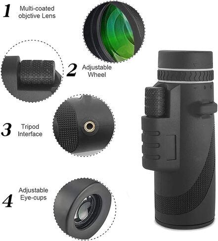 Updated Newest Monocular Telescope 40X60 High Power Zoom 1000 Meters Long Range Compact Telescope Suitable for Outdoor Bird Watching/Travel in Saudi Arabia