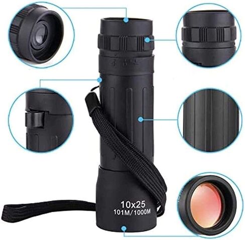 Telescope 10x25 Mini Pocket Monocular Telescope Zoom Theatrical Eyepiece Portable for Camping Compact Telescope in Saudi Arabia