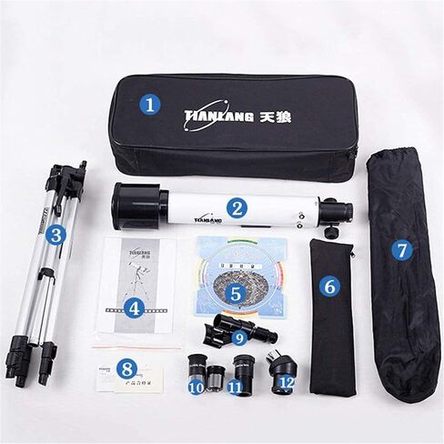 Telescope for Astronomy 60mm Aperture 500mm Mount Astronomical Refracting Telescope 1.5X Erecting Eyepiece 3X Barlow Lens in Saudi Arabia