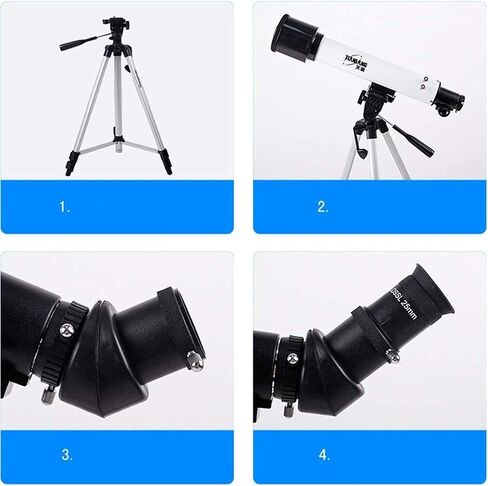 Telescope for Astronomy 60mm Aperture 500mm Mount Astronomical Refracting Telescope 1.5X Erecting Eyepiece 3X Barlow Lens in Saudi Arabia