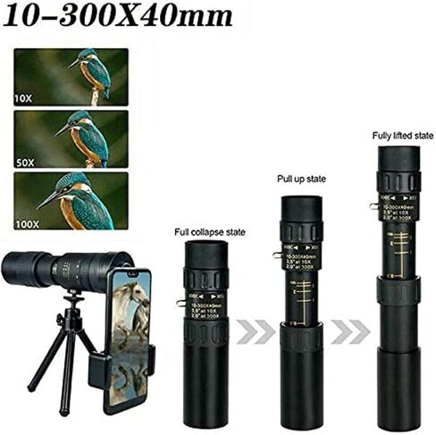 التلسكوب - 4K 10-300x40mm - Telephoto Super Zoom Telescope Telescope Portable HD BAK4 PRISM TRUPOD TRIPOD TELESCOPE TELESCOP in Saudi Arabia