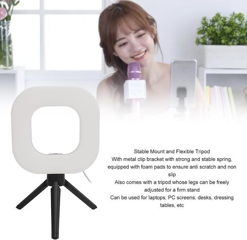 Video Conference Lighting, 1500lm 72 LEDs USB Video Light with Clip & Tripod, 10 Brightness 5 Color Adjustable, Webcam Lighting for Makeup and Live Streaming, Computer Laptop in Saudi Arabia