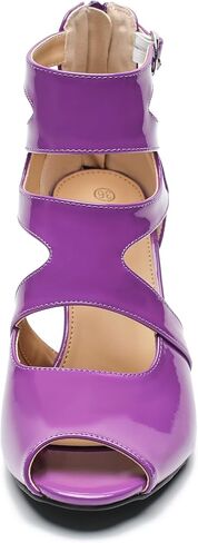 MAIERNISI JESSI Woman Gladiator Peep Toe Sandals Chunky Heels Hollow Out Zip Dress Sandals in Saudi Arabia