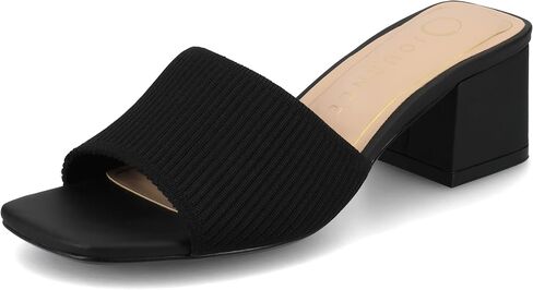 مجموعة مجلة Womens Shilin Stretch Frick Sandals Slusionals Sliped on Block Heel Open Square Toe Summer Summer in Saudi Arabia