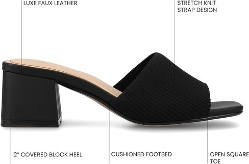 مجموعة مجلة Womens Shilin Stretch Frick Sandals Slusionals Sliped on Block Heel Open Square Toe Summer Summer in Saudi Arabia