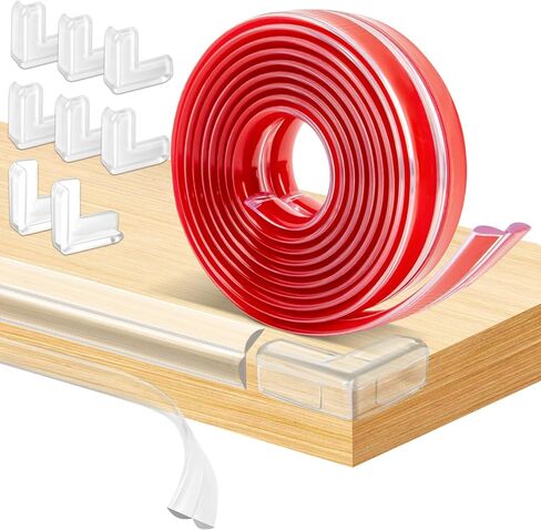 Clear Corner Protectors Guards - Proofing Corners and Edges,Edge Safety Bumpers Guards for Table,Fireplace,Sharp Corners,Edge Protector 6.6ft (2M) with 8 Corners in Saudi Arabia