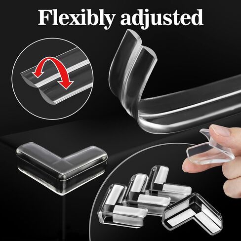 Clear Corner Protectors Guards - Proofing Corners and Edges,Edge Safety Bumpers Guards for Table,Fireplace,Sharp Corners,Edge Protector 6.6ft (2M) with 8 Corners in Saudi Arabia