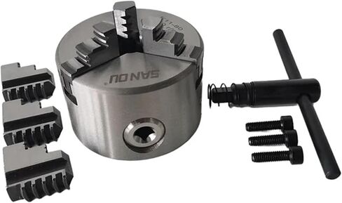 3 Jaw Lathe Chuck Manual Chuck 3 "K11-80 مخرطة المخرطة ذاتية الجزء 80 مم مجموع 2 مجموعة من الفكين in Saudi Arabia