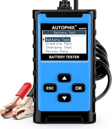 جهاز اختبار بطارية السيارة 12 فولت 24 فولت AUTOPHIX BAS100[الأسهل في القراءة] جهاز اختبار حمل بطارية السيارة 100-2000 CCA، نظام الشحن، جهاز اختبار المولد، محلل بطارية للسيارة، الشاحنة، الدراجة النارية، SUV ATV، القارب in Kuwait