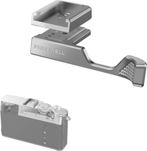 FREEWELL Thumb Grip for Fuji X100VI with Cold Shoe Mount (Silver) in Saudi Arabia