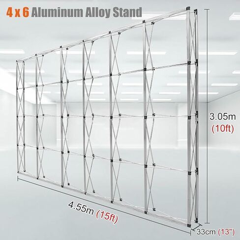 Portable Pop up Banner Stand Aluminum Alloy, Frame Booth Display Background, Birthday Party/Opening Tension Fabric Backdrop Stand in Kuwait