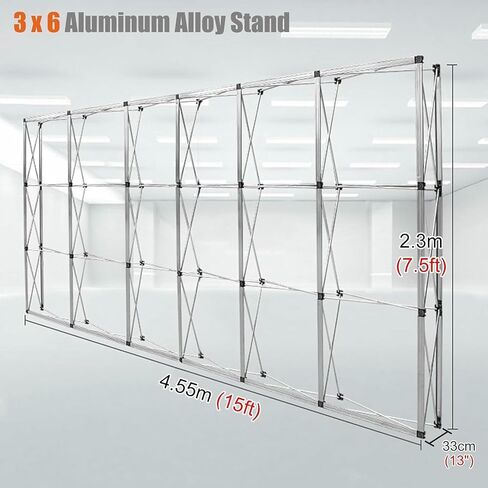 Portable Pop up Banner Stand Aluminum Alloy, Frame Booth Display Background, Birthday Party/Opening Tension Fabric Backdrop Stand in Kuwait