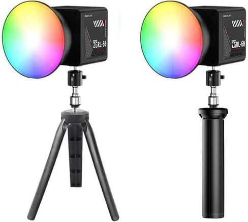 ضوء الفيديو المحمول المحمول باليد ، ضوء فيديو ملون RGB ، 2500K -6500K درجة حرارة اللون القابلة للتعديل ، بطارية 10000 مللي أمبير في الساعة ، مدونة ، تصوير ، استوديو ، مباشر ، جمال (مقبض أسود وضوء ترايبود مخصص) in Saudi Arabia