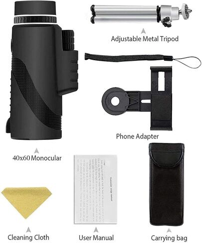 Monocular Telescope for Adults 10x42 Day and Night Vision Bifocal HD Optical Zoom Monocular Waterproof Ultra-Transparent for Outdoor Seeing in Saudi Arabia