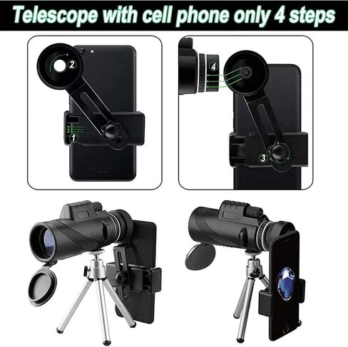 Monocular Telescope for Adults 10x42 Day and Night Vision Bifocal HD Optical Zoom Monocular Waterproof Ultra-Transparent for Outdoor Seeing in Saudi Arabia