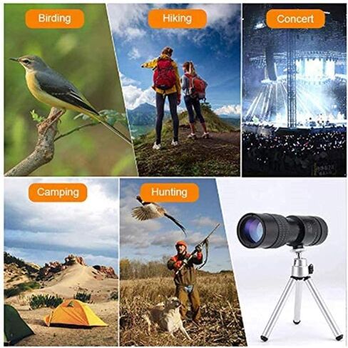 4K 10-300x40mm Super Teapto Zoom Monocular Telescope Vision Lighting Light Monocular مع حامل الهواتف الذكية وترايبود لمشاهدة الطيور in Saudi Arabia