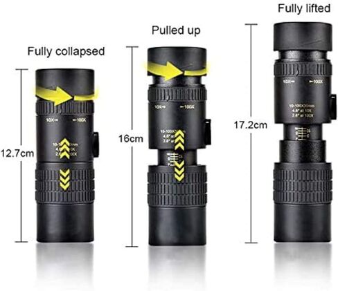 4K 10-300x40mm Super Teapto Zoom Monocular Telescope Vision Lighting Light Monocular مع حامل الهواتف الذكية وترايبود لمشاهدة الطيور in Saudi Arabia