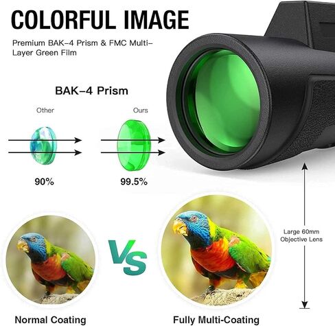 12x50 HD Waterproof Monocular High Power BAK4 FMC Prism Telescope with Smartphone Holder and Adjustable Tripod for Mobile Phone for Bird Watching Hiking Camping Monocular Telescope in Saudi Arabia