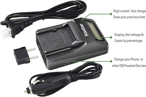 Kastar Ultra Fast Charger Kit و NP60 Battery (1 pack) لـ HP Photosmart R07 R507 R607 R607V R607XI R707 R707V R707XI R717 R725 R727 R817 R817V R817XI R818 R967 in Saudi Arabia