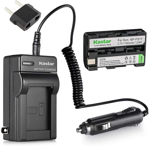 بطارية KASTAR + شاحن لـ Sony NP-FS11 NP-F10 NP-FS10 NP-FS12 FS31 DCD-CR1 CCD-CR5 DCR-PC1 DCR-PC2 DCR-PC3 DCR-PC4 DCR-PC5 DCR-TRV1V1V1VE-F55 DSC-F55 DSC-P1 in Saudi Arabia