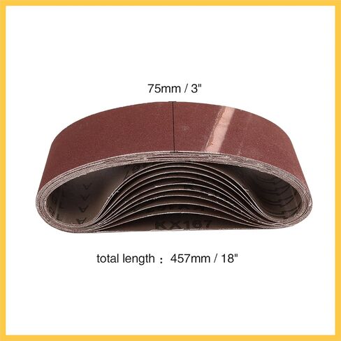 3 x 18 Inch Sanding Belts 180 Grit Aluminum Oxide Sanding Belt Sandpaper for Portable Belt Sander 10 Pcs Auto Replacement Parts in Saudi Arabia