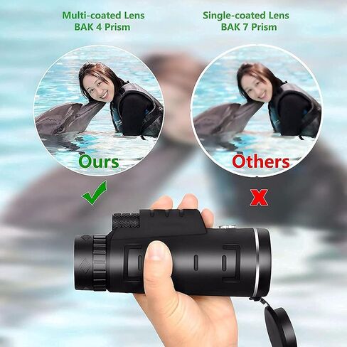 تلسكوب أحادي HD 40 × 60 تلسكوب أحادي اللون أحادي العين مع لعبة محول الهواتف الذكية Tripod Bird Game Game Ball Ball in Saudi Arabia