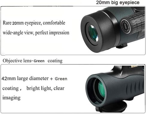 10 × 42 تلسكوب أحادي الطاقة عالي الطاقة وحيد مع الرؤية الليلية المحمولة BAK4 PRISM FMC Monocular مع محول الهواتف الذكية وترايبود لمشاهدة الطيور الحفلات الموسيقية المسرحية in Saudi Arabia