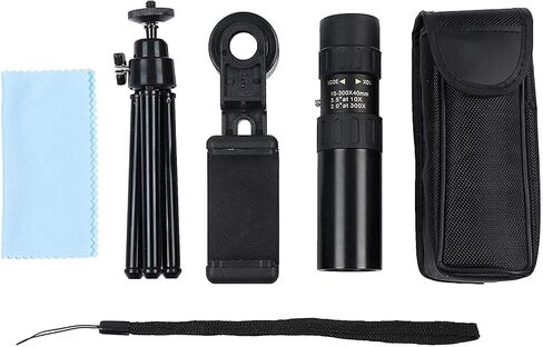 4K 10-300x40mm Telephoto Zoom Monocular Telescope مع حامل الهواتف الذكية وترايش ترايبود in Saudi Arabia