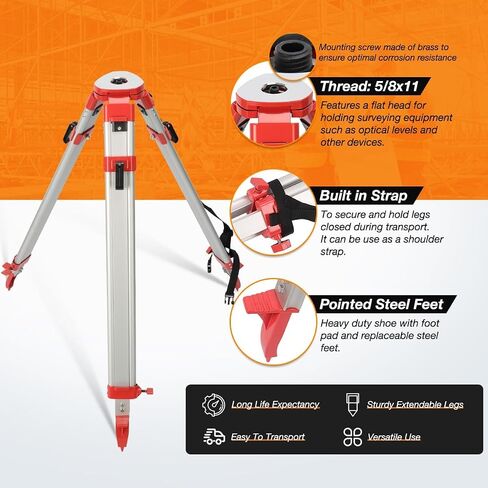 Professional Surveying Tripod, Heavy-Duty Aluminum Construction, Quick-Clamp System in Saudi Arabia